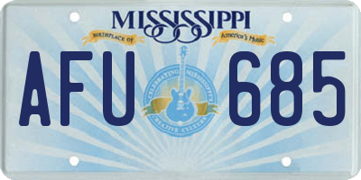 MS license plate AFU685