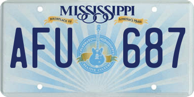 MS license plate AFU687
