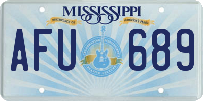 MS license plate AFU689