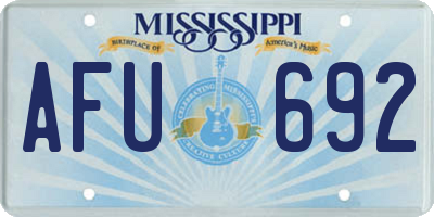 MS license plate AFU692