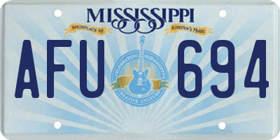 MS license plate AFU694