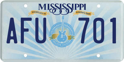 MS license plate AFU701