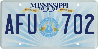 MS license plate AFU702