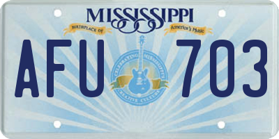 MS license plate AFU703