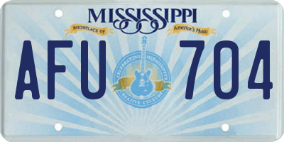 MS license plate AFU704