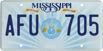 MS license plate AFU705