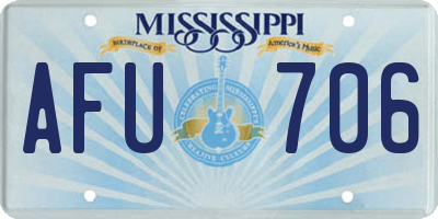 MS license plate AFU706