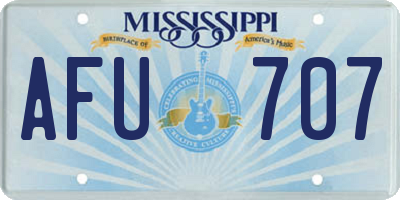 MS license plate AFU707