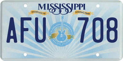 MS license plate AFU708