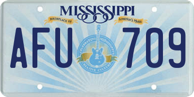MS license plate AFU709