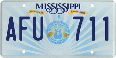 MS license plate AFU711