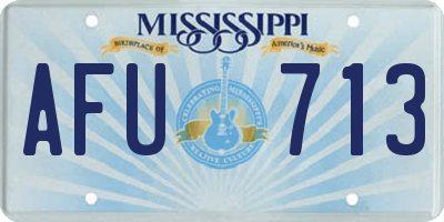 MS license plate AFU713