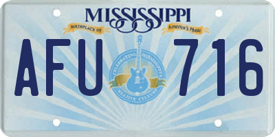 MS license plate AFU716