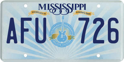 MS license plate AFU726