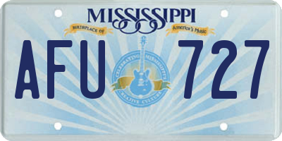 MS license plate AFU727
