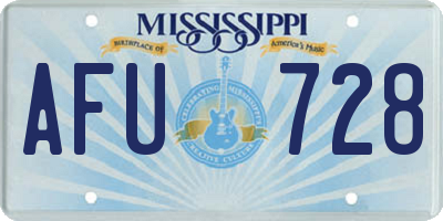 MS license plate AFU728