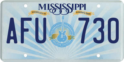 MS license plate AFU730