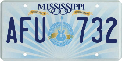 MS license plate AFU732