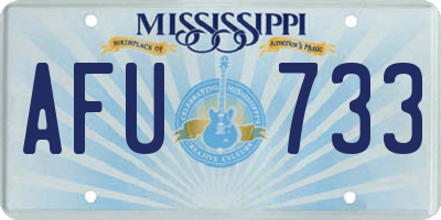 MS license plate AFU733