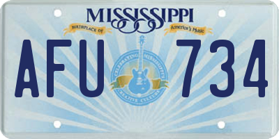 MS license plate AFU734