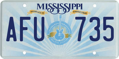 MS license plate AFU735