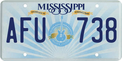 MS license plate AFU738