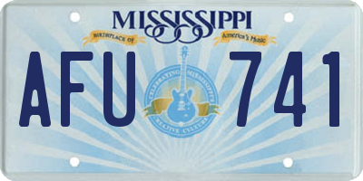 MS license plate AFU741