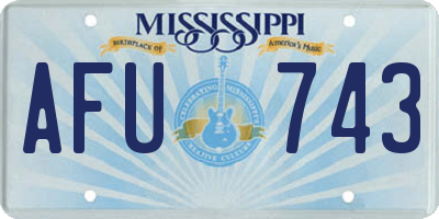 MS license plate AFU743