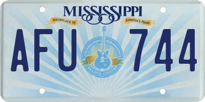MS license plate AFU744