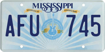 MS license plate AFU745
