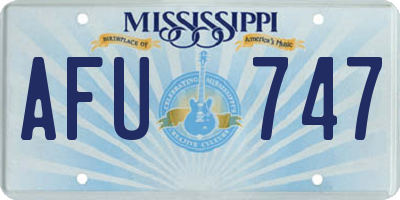 MS license plate AFU747