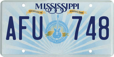 MS license plate AFU748