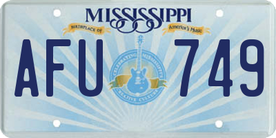 MS license plate AFU749