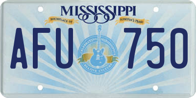 MS license plate AFU750