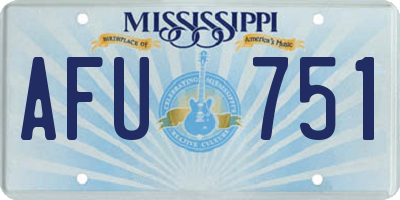 MS license plate AFU751