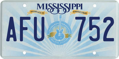 MS license plate AFU752
