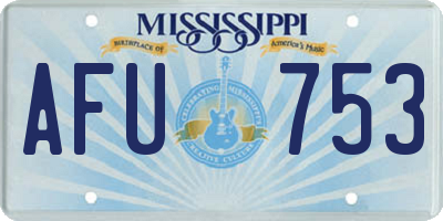 MS license plate AFU753