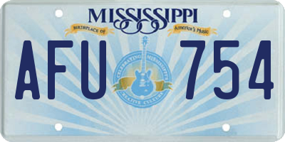 MS license plate AFU754