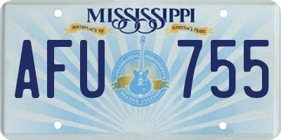 MS license plate AFU755