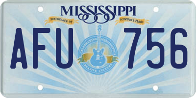 MS license plate AFU756
