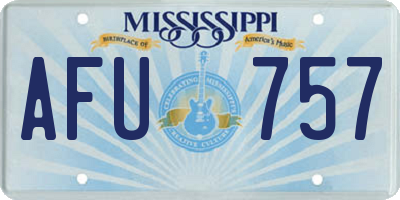MS license plate AFU757