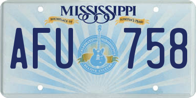 MS license plate AFU758