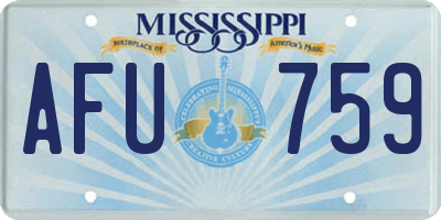 MS license plate AFU759