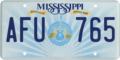 MS license plate AFU765