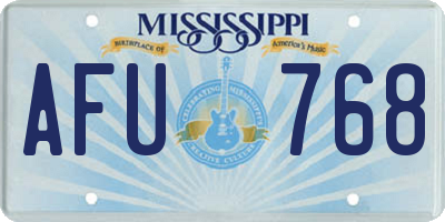MS license plate AFU768