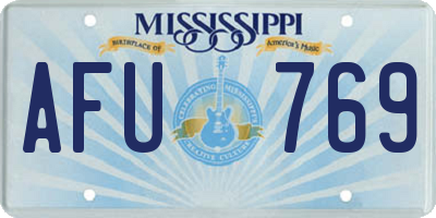 MS license plate AFU769