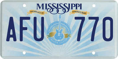 MS license plate AFU770