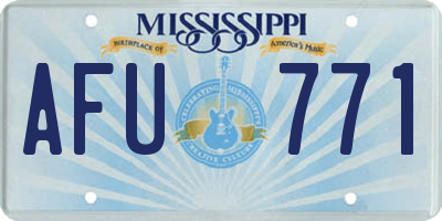 MS license plate AFU771
