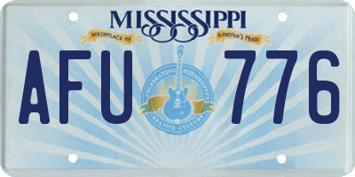 MS license plate AFU776