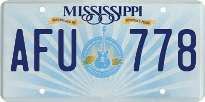 MS license plate AFU778